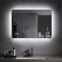 MIQU Vonios veidrodis 80 x 60 cm LED vonios veidrodis su apšvietimu Šaltos baltos šviesos veidrodis Sieninis veidrodis Jutiklinis jungiklis nuo rūko IP44 Energijos taupymas