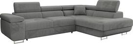 Mirjan24 Torezio kampinė sofa su lovos dėže, reguliuojami galvos atlošai, sofa su miego funkcija, kampinė svetainės sofa, minkštas kampas, L formos sofa su lovos funkcija (Manila 16, šonas: dešinysis)