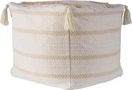 MOCOFO Boho Ottoman Kvadratinis pėdkelnis Neužpildytas Tufted su kutais Pouf apima austas saugojimo 45x45x40cm