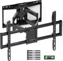 monTEK Robuste TV-Wandhalterung für 94-228,6 cm (37-90 Zoll) Fernseher bis zu 75 kg, 4-fach belastbar, vollbewegliche TV-Halterung mit zwei Gelenkarmen, werkzeuglos neigbar, schwenkbar und ausziehbar