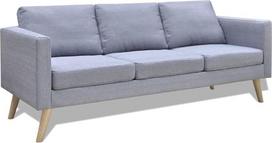 MOONAIRY Sofa 3-vietė, grindų sofa, šezlongas, maža sofa, kušetė, sofa, poilsio sofa, sofos ir kušetės, svetainės sofa, paauglių kambariui, audinys šviesiai pilka