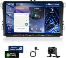 Motorsi 4+64G Autoradio für VW Seat/Skoda/Altea/Toledo/Leon/Altea XL mit Kabellosem Carplay/Android Auto, 9 Zoll Android 13 Touchscreen GPS Navi/WiFi/FM/RDS/SWC/Canbus/BT/EQ+AHD Kamera+Mic