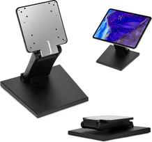 MYOYAY plokščias monitoriaus stovas, reguliuojamas LCD monitoriaus stovas, sulankstomas metalinis stalinis laikiklis su VESA skyle, 75x75mm/100x100mm (juodas)
