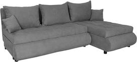 NELA Kampinė sofa su miego funkcija ir lovos dėže, sofa su 3 sėdimomis vietomis ir tvirtu užvalkalu, L formos universali sofa-lova, moderni sofa, 199 x 143 x 80 cm (pagrindinis audinys, tamsiai pilka)