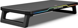 NOVA GAMING CELESTIUM - RGB monitoriaus stovas su koncentratoriumi - palaiko iki 25 kg svorį, neslystančios pagalvėlės, 3 USB prievadai, 2 USB-C prievadai, RGB LED - universalus suderinamumas