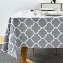 Nuvalykite švarią staltiesę PVC staltiesė Vandeniui atspari nuvalyti plastikinį vinilo stalo dangtelį, apsaugantį stačiakampį lauko pikniko vakarėlį (137x185 cm, pilka)