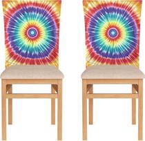 ODAWA Spalvinga kėdė atgal apima Tie Dye nuimamas Slipcovers apsauginis rinkinys 6 sėdynės apsaugų rinkinys šalis Kalėdų apdaila