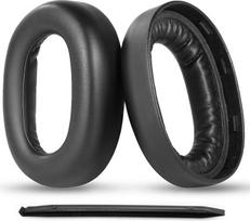 Pakaitinės ausų pagalvėlės, suderinamos su "Plantronics Voyager Surround 80 UC/Voyager Surround 85" ausinėmis su minkštos baltyminės odos atminties putų priedais (juodos spalvos)