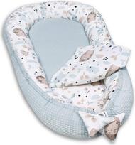 PaLulli 3 dalių kūdikių įrangos rinkinys "Cuddly Nest" kūdikio lizdas 95 x 55 cm kūdikio čiužinys "Cuddly Blindet" kūdikio lova 100 % medvilnė hipoalerginė 0-8 mėn.