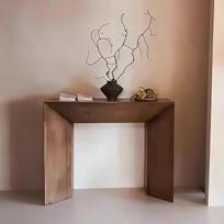 Patogus minkštasuolis, 80 cm Holzsofatisch Hinter Dem Sofa, Flurtisch, Lang und Schmal für Wohnzimmer, Flur, Eingang, Foyer(Brown)