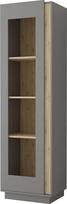 Pilka vitrina Filing Cabinet Svetainės vitrina Svetainės vitrina Svetainės spinta su trimis lentynomis Stilingas modernus dizainas (pilka)