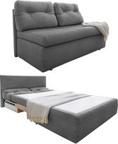 Praktiška funkcinė sofa su svečių lovos funkcija, sofa lova, W 136 x D 85 x H 86 cm, sofa su miego funkcija ir lovos dėže, gulėjimo paviršius 130 x 193 cm, mikropluošto audinio užvalkalas, pilka / 15119