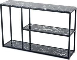 Prieškambario staliukas, konsolinis staliukas, 80 x 30 x 80 cm, siauras sofos staliukas su kojelėmis, knygų spinta, 3 pakopų prieškambario staliukas už kavos staliuko (juodas 2)