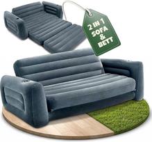 Pripučiama sofa - oro pripildyta stovyklavimo sofa su ištraukimo funkcija - pripučiama svečiams arba stovyklavimui (pilka)