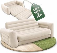 Pripučiama sofa - oro pripildyta stovyklavimo sofa su ištraukimo funkcija - pripučiama svečiams arba stovyklavimui (smėlio spalvos)