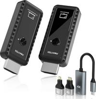 PWAYTEK belaidis HDMI siųstuvas ir imtuvas su 4K dekodavimo funkcija, 1080P išvestis, 100 pėdų atstumas, 2,4G/5G dviguba juosta, skirtas kompiuteriui, nešiojamajam kompiuteriui, televizoriui ir projektoriui, "Plug & Play", be programėlės