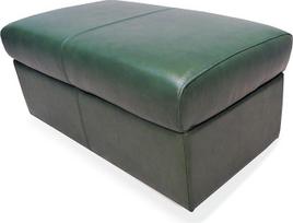 Quattro Meble H-5 Green Tikros odos sulankstoma taburetė su laikymo erdve Taburetė Karvės odos sėdynės kubas 90 x 55 cm Kojų taburetė Puff Green Gloss Tikra oda Antique Green