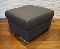 Quattro Meble Tamsiai pilka natūralios odos taburetė sulankstoma su laikymo vieta taburetė Karvės odos sėdynės kubas 60 x 55 cm Kojų taburetė Minkšta taburetė Natūralios odos pūkelis