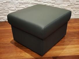 Quattro Meble Tamsiai pilka natūralios odos taburetė sulankstoma su laikymo erdve taburetė Karvės odos sėdynės kubas 60 x 55 cm kojų taburetė Minkšta taburetė natūralios odos pūkelis