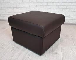 Quattro Meble Tamsiai ruda tikros odos taburetė sulankstoma su saugojimo vieta taburetė Karvės odos sėdynė kubas Osmanų taburetė 60 x 55 cm Kojų taburetė Tikra oda MDR Tamsiai ruda Puff