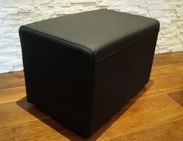 Quattro Meble Tikros odos taburetė 60 x 40 x 40 cm Karvės odos sėdynė Kubas Kojinė minkštasuolis Minkšta taburetė Tikra oda Puff Black