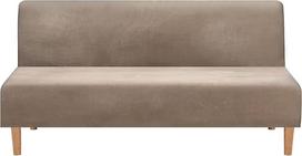 Rankų be rankų Futon sofos lovos dangtis - didelis tempimo minkštas aksomas sulankstomos sofos sėdynės dangteliai Rankų be rankų sofos lova Slipcover sofos sofos apsauga tinka 2-3 vietų sulankstoma sofa lova (pilka)