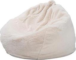 Rankų darbo triušio kailio, vidaus Bean Bag Cover Lazy Sofas Cover Bean Bag kėdės, be užpildo, balta