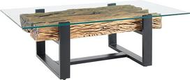 riess-ambiente.de "Barracuda Design" kavos staliukas, 130 cm, perdirbta tikmedžio mediena, pramoninis stiklas, šoninis staliukas svetainei, kavos staliukas, svetainės staliukas