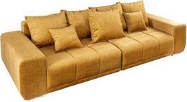riess-ambiente.de Elegantiška XXL sofa 285 cm Garstyčių geltonos spalvos aksomas, įskaitant didelę sofos pagalvę