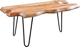riess-ambiente.de Medžio masyvo kavos staliukas Wild 100 cm Acacia Natural Hairpin Legs Tree Edge