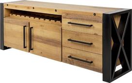 riess-ambiente.de Thor Medžio masyvo stalviršis 195 cm Vintage Brown Pine Recycled Industrial
