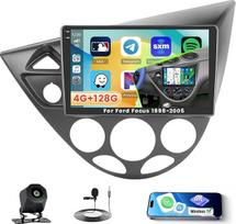 Roinvou 4+128G Android 15 automobilinis radijas Ford Focus 1998-2005 su Carplay Android Car, 9 colių automobilinis radijas su jutikliniu ekranu su GPS Bluetooth EQ WiFi RDS FM SWC MIC atbulinės eigos kamera