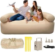Ru10712684 Sulankstoma pripučiama sofa su įmontuotu siurbliu, lauko stovyklavietė, oro sofa, kėdės atrama, 650 svarų, skirta stovyklavimui, piknikui, paplūdimiui, kelionėms (dvigulė oro sofa (chaki))