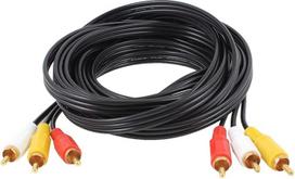šaltinių žemėlapis Triple RCA Phono Male to Male M/M Audio Video AV TV kabelis juodas 4,5 m