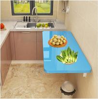 Schwimmende Wand montiert Klapptisch für kleine Räume multifunktional hängende Klinge Schreibtisch für Waschküche Arbeitsraum Schlafzimmer 80 x 30 cm/31 x 12 Zoll blau