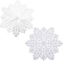 SHERCHPRY 2 Stück Tischunterlagen Schneeflocke aus PVC Weiß Dekorative Weihnachts Platzsets zum Schutz des Esstisches für Festliche Weihnachtsfeiern