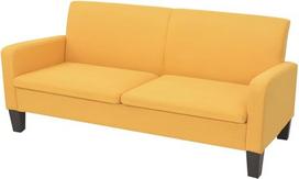 ShGaxin 3-vietė sofa 180 x 65 x 76 cm Geltona, Sofos ir kušetės, Sofa, Sofa, Svetainė, Sofa paauglių kambariui, Poilsio sofa, Sofa miegamajam, Miegamojo sofa, Minkšta sofa, 244713