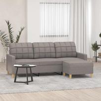 ShGaxin 3201008 3-vietė sofa su taburete, Taupe, 180 cm Audinys, Sofos ir kušetės, Sofa svetainė, Sofa paauglių kambariui, Sofa poilsiui, Sofa miegamajam, Minkšta sofa