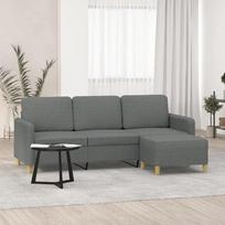 ShGaxin 3201193 3 vietų sofa su taburete, tamsiai pilka, 180 cm, audinys, poilsio sofa, sofos ir kušetės, poilsio sofa, svetainės sofa, 180 cm