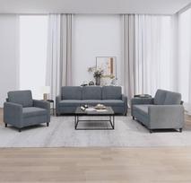 ShGaxin 3201935 3 dalių sofos komplektas Tamsiai pilkas aksomas, poilsio sofa, sofos ir kušetės, poilsio sofa, sofa svetainei, sofa su miego funkcija
