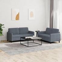 ShGaxin 3201975 2 dalių sofos komplektas Tamsiai pilkas aksomas, poilsio sofa, sofos ir kušetės, poilsio sofa, sofa svetainei, sofa su miego funkcija