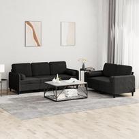 ShGaxin 3202039 2 dalių sofos komplektas su pagalvėle, juodas aksomas, poilsio sofa, sofos ir kušetės, poilsio sofa, sofa svetainei