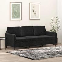 ShGaxin 359457 3-vietė sofa, juoda, 180 cm, aksomas, poilsio sofa, sofos ir kušetės, poilsio sofa, sofa svetainei, sofa su miego funkcija