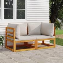 ShGaxin 360008 Modulinės kampinės sofos su šviesiai pilkomis pagalvėlėmis Akacijų medžio masyvo sofos ir kušetės, sofa, sofa svetainei, sofa paauglių kambariui, sofa poilsiui, sofa miegamajam, minkšta sofa,