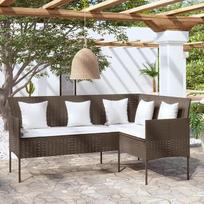 ShGaxin L formos sofa su pagalvėle Poly Rattan Brown, Lounge sofa, Sofos ir sofos, Relax Sofa, Sofa gyvenamajam kambariui, 318583