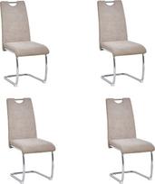SHIITO 4 modernaus stiliaus valgomojo kėdžių komplektas 100 x 43 x 42 cm Marc modelis Elegantiškas komplektas Ergonomiška sėdimoji dalis ir metalinės kojos, morkų audinys