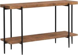 Siauras konsolinis staliukas, siauras staliukas su 2 lentynomis, reguliuojamo aukščio, retro pramoninio stiliaus (90 x 80 x 30 cm/35 x 31 x 12 colių)