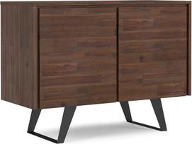 SIMPLIHOME "Lowry" stačiakampio formos stačiakampio formos modernus pramoninis 2 durų bufetas valgomojo kambariui virtuvėje 41" tamsiai rudos spalvos