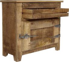 SIT-Möbel Frigo 2501-01 komoda 70 x 30 x 60 cm, natūralios spalvos, iš mango medienos masyvo, su šaldytuvo rankenėlėmis