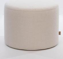 SIX dizainas "Pouf" taburetė, apvali 42 x 53 cm, austas audinys, balta